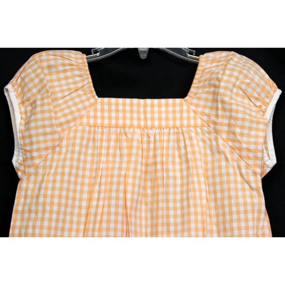 2006 Gymboree Freshly Picked Orange Gingham Dress Drop Waist sz 7 Daisies Summer - Picture 6 of 9